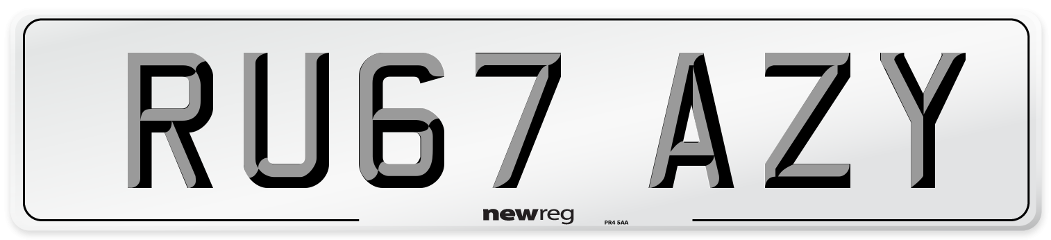 RU67 AZY Number Plate from New Reg